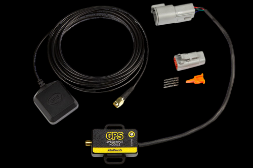 Haltech GPS Speed Input Module with antenna, coiled cable, connectors, pins and wedge lock