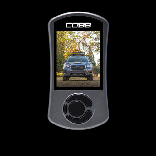 Cobb AccessPORT V3 handheld tuner for Subaru Ascent CVT, Outback, and Legacy XT with SUV screen image