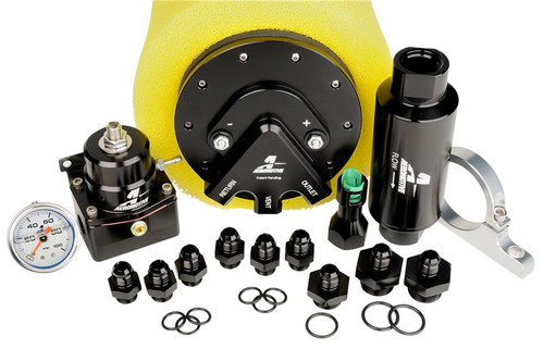 Aeromotive Phantom 340 return style fuel system kit with regulator, gauge, fittings and fuel pump