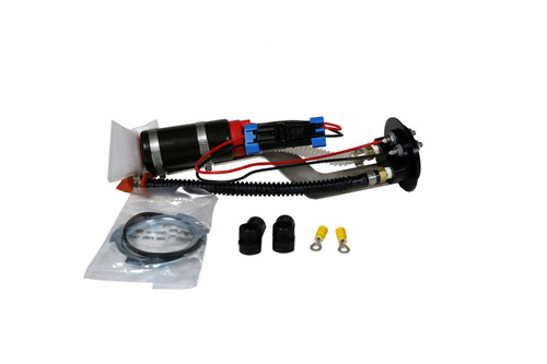 Aeromotive 340lph fuel pump and hanger assembly with wiring, gasket, clips and terminals laid out