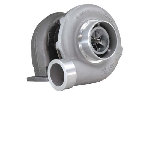 BorgWarner S300SX-E EFR 69mm turbo cartridge, angled view showing compressor wheel, housing and inlet