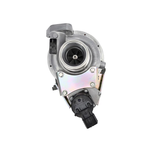 IHI F58VED-S0026B turbocharger, front angle showing compressor housing and electronic actuator connector