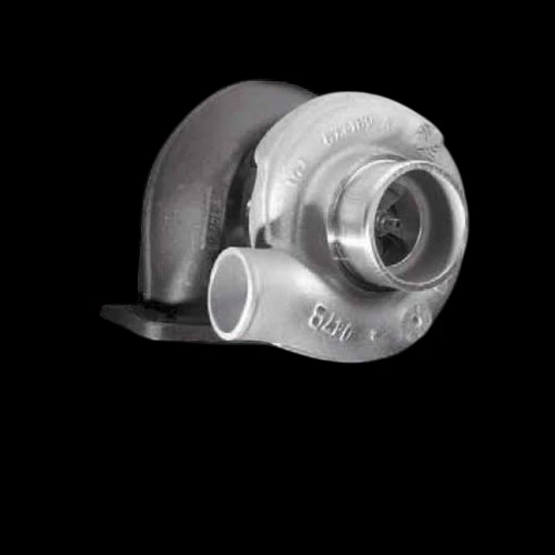 BorgWarner SX S200 T4 turbocharger, angled front view showing compressor housing and inlet, black background