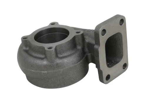 Borg Warner S200SX turbine housing, T3 flange front view with T31 4 bolt outlet flange visible