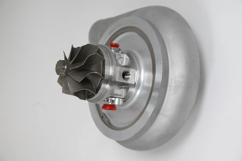 Xona Rotor 95-67 X3C turbo cartridge, front angle showing compressor wheel and mounting flange