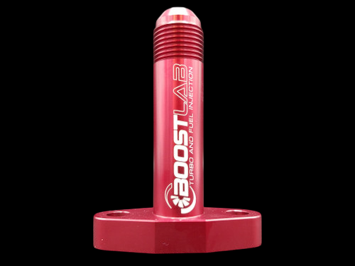 BL Billet T3/T4 Extended Turbo Oil Drain Flange (-10 AN) RED EDITION