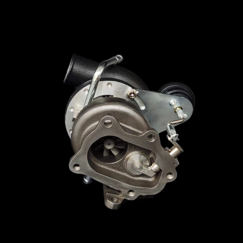 Boost Lab BL58XR turbocharger for Subaru STI, front angle showing compressor housing and wastegate actuator