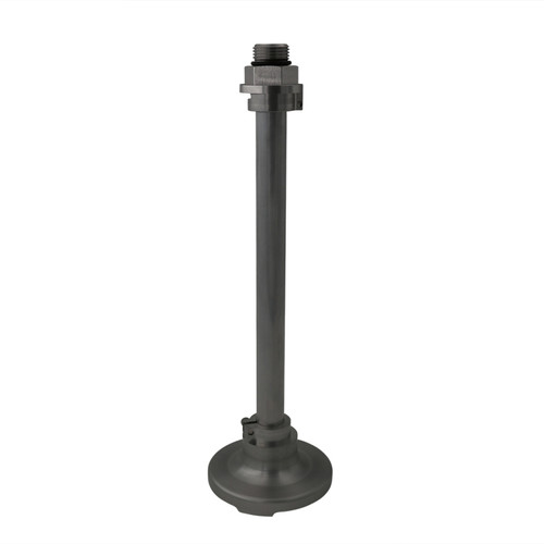 Aeromotive AN-10 universal filter pickup assembly, 100 micron, side view showing threaded fitting and base plate