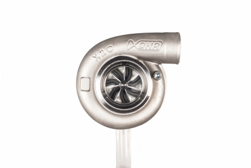 Xona XR 6564S X2C turbocharger, front view showing compressor wheel, housing, and outlet flange