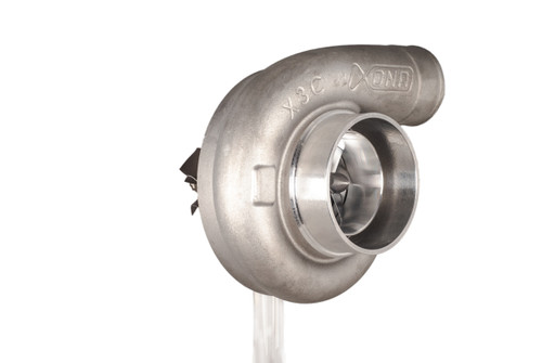 Xona XR 8269S X3C turbocharger, side angle view showing compressor housing inlet and wheel