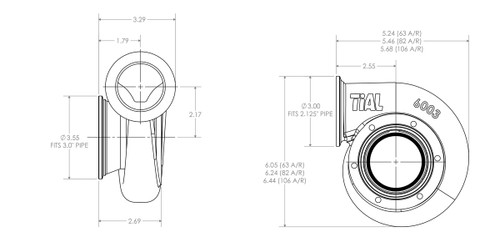 Xona Rotor XR-57S 1.03 A/R TiAL V-Band In/Out Turbine Housing