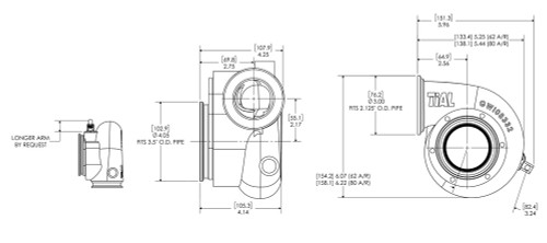 Xona Rotor XR-57S .62 A/R IWG TiAL V-Band In/Out Turbine Housing