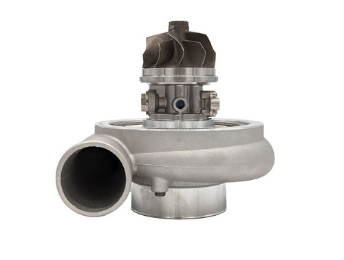 Xona XRE 7169S X4C turbocharger, front angle view showing compressor housing, inlet, and wheel