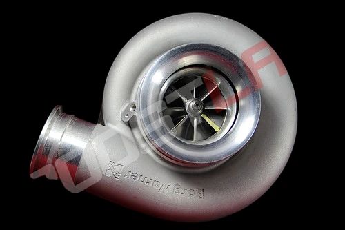 BorgWarner S500SX 88mm turbo, front view showing compressor wheel and inlet housing