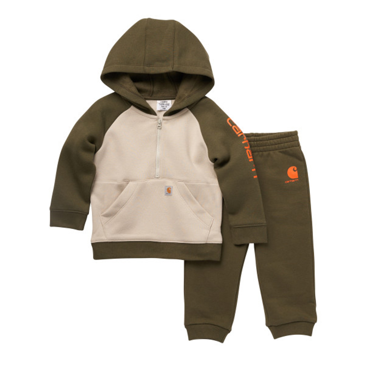 Carhartt Kids Infant Half-Zip Fleece Hoodie & Sweatpant Set Ivy