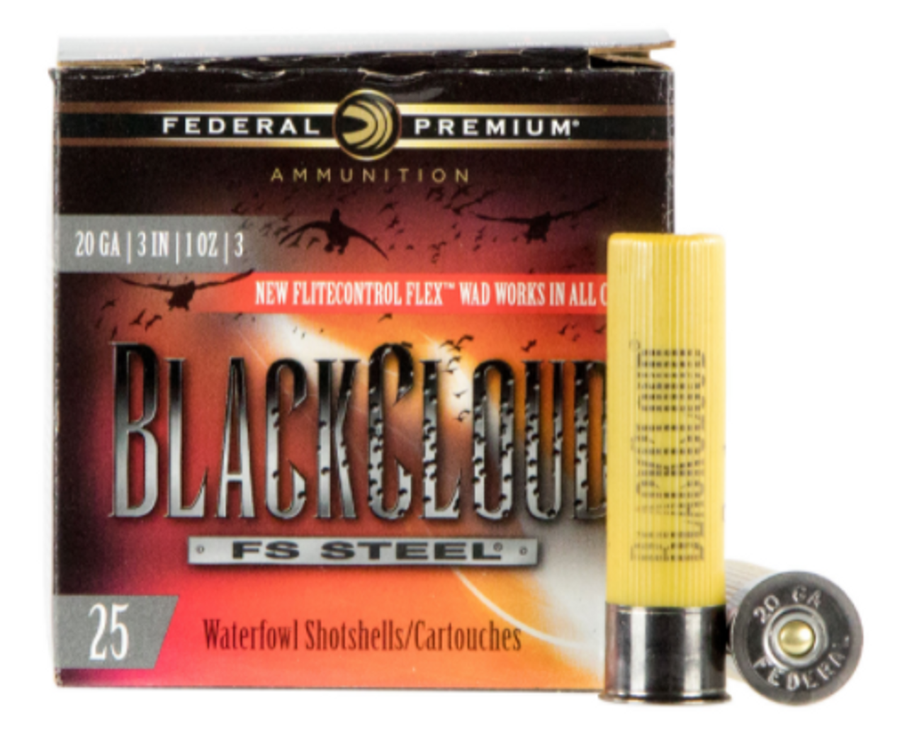Federal Premium Black Cloud - 20 Ga 3 #2 1 oz Steel Shot - 25 Rds