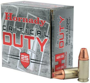 Hornady Critical Duty 9mm Luger 135 Grain Flexlock 25 Rounds Hornady Critical Duty 9mm Luger 135 Grain Flexlock 25 Rounds