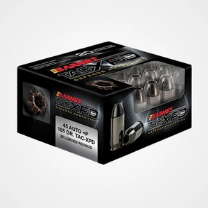 Barnes Bullets TAC-XPD Defense Handgun 45ACP +P 185gr 20 Per Box