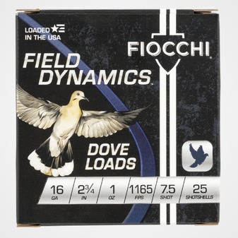 Fiocchi Dove & Quail 16 Ga 2.75" 1oz 7.5 Shot 25 Shells