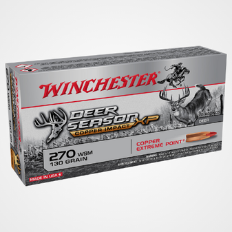 Winchester Ammo Deer Season XP Copper Impact 270WSM 130gr Copper Extreme Point Lead-Free 20 Per Box