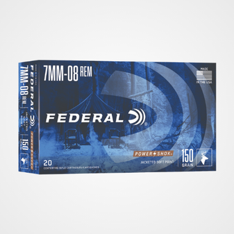 Federal Power-Shok 7mm-08Rem 150gr Jacketed Soft Point 20 Per Box