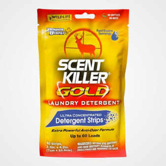 Wildlife Research Scent Killer Gold Laundry Detergent Strips Odor Eliminator Odorless Scent 60pk