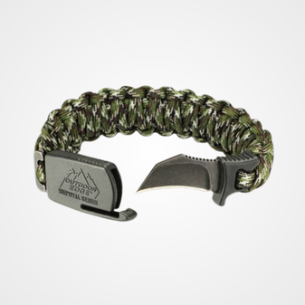 Outdoor Edge Para-Claw Paracord Bracelet Tactical Knife, Camo (Large)
