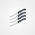 Outdoor Edge Wildgame 4pc Steak Knife Set 5" Satin Serrated Blades, Black TPR Handles