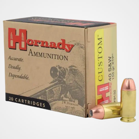 Hornady Custom 40S&W XTP Hollow Point 155G 20 Per Box