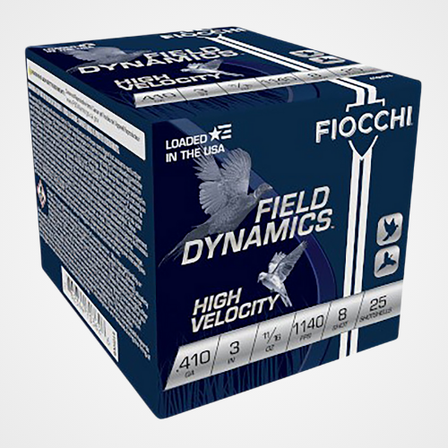 Fiocchi Field Dynamics High Velocity 410Gauge 3" 11/16oz 8 Shot 25 Shells