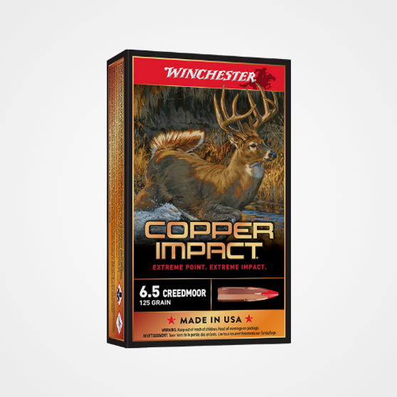 Winchester Ammo Copper Impact 6.5 Creedmoor 125gr Copper Extreme Point Lead Free 20 Rounds