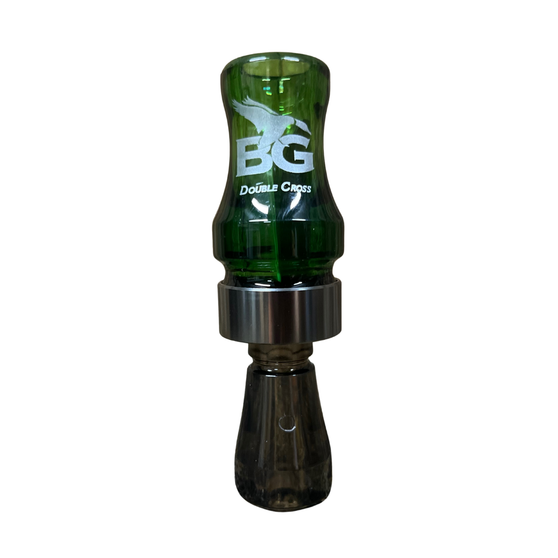Buck Gardner Poly Double Cross Duck Call – Camo Green/Smoke