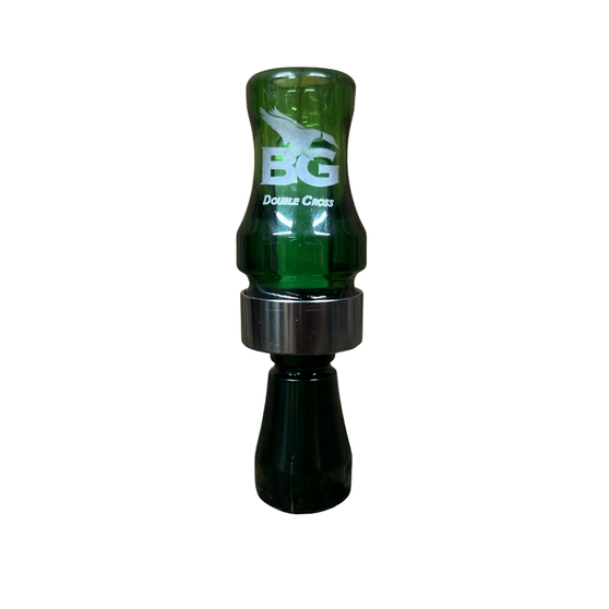 Buck Gardner Poly Double Cross Duck Call – Camo Green
