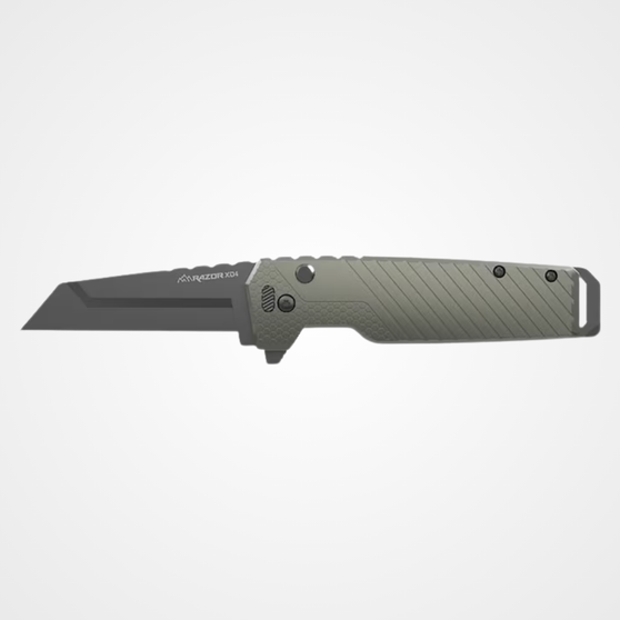 Outdoor Edge Razor XD4 Pocket Knife 3" Utility Black Oxide Blade Anodized Aluminum Handle Green