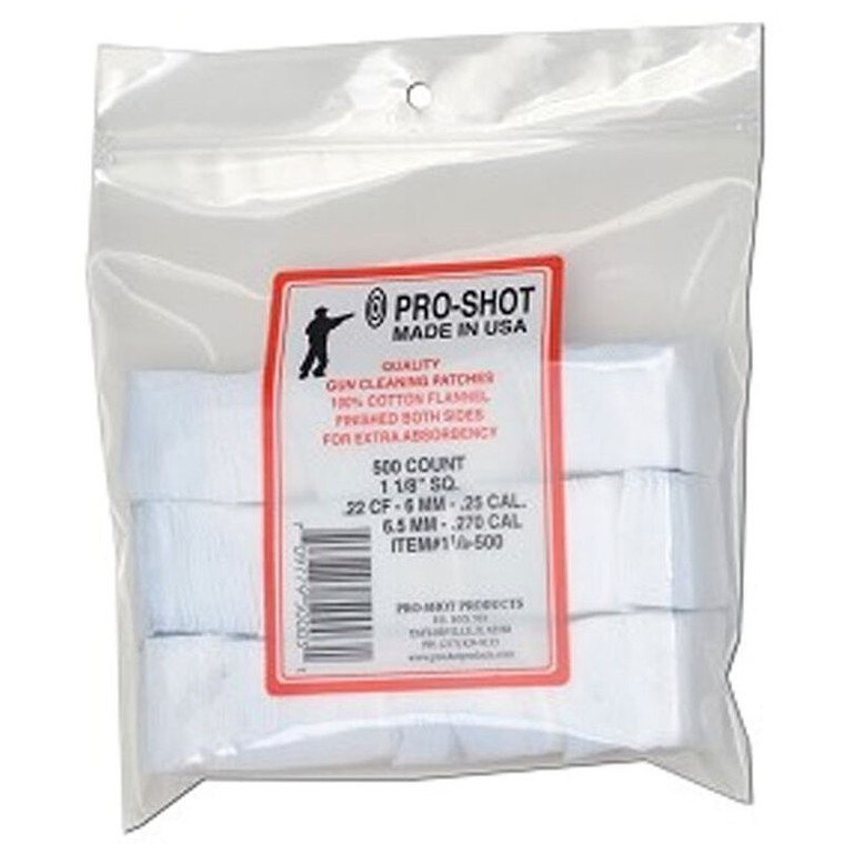 Pro-Shot .22-.270 Caliber Cotton Cleaning Patches 1.125" 500 Count