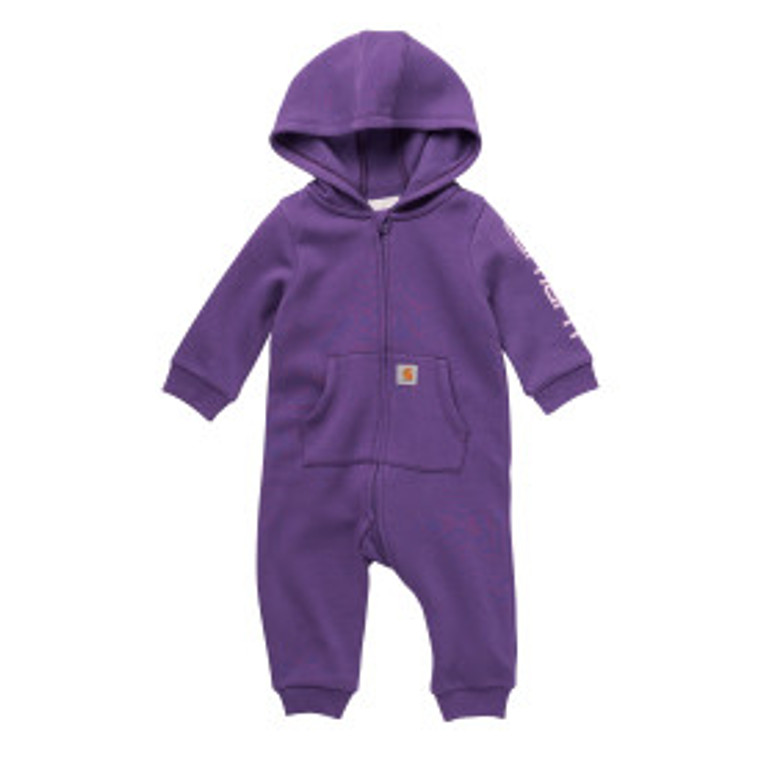 Carhartt Kids Long Sleeve Zip Front Fleece Hooded Purple
