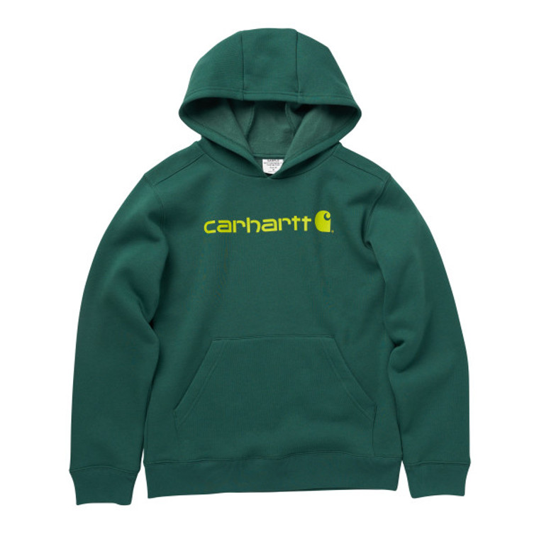 Carhartt Kids Fleece Logo Pullover Hoodie Hunter Green