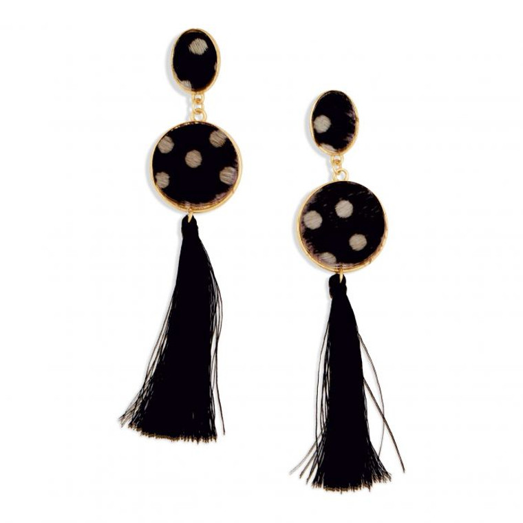 Myra Black Frill Earrings