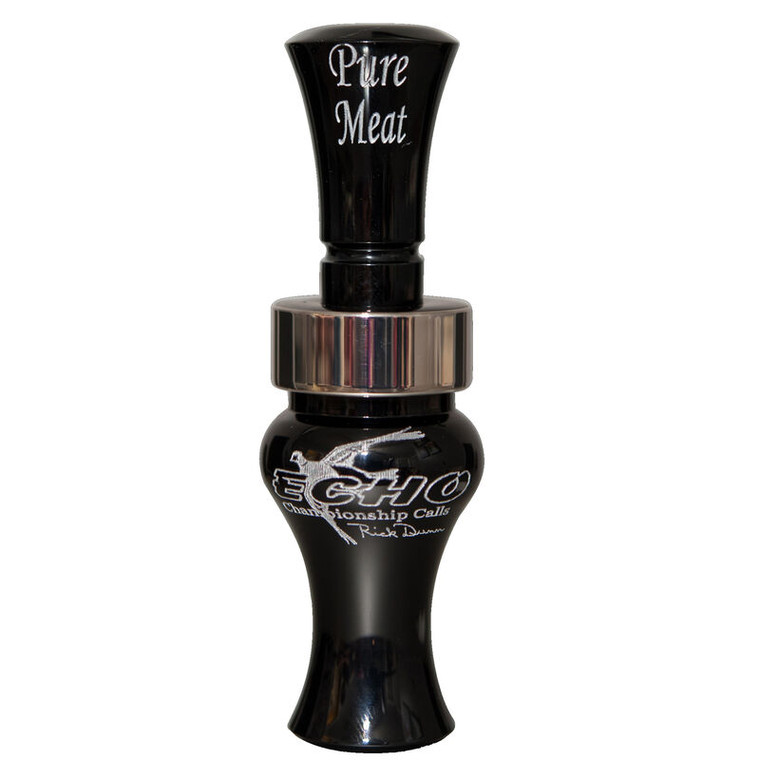 Echo Calls Pure Meat Double Reed Duck Call Acrylic Black