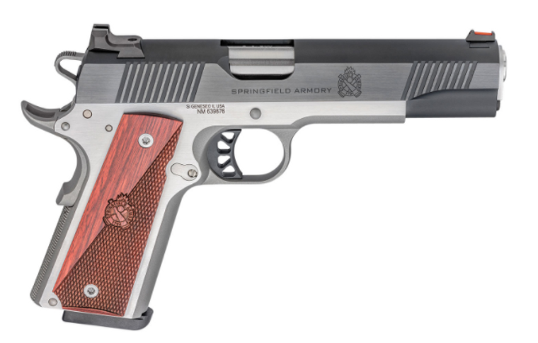 Springfield Armory 1911 Ronin 9mm Luger 9+1 5" Stainless Steel/Crossed Cannon Wood Laminate