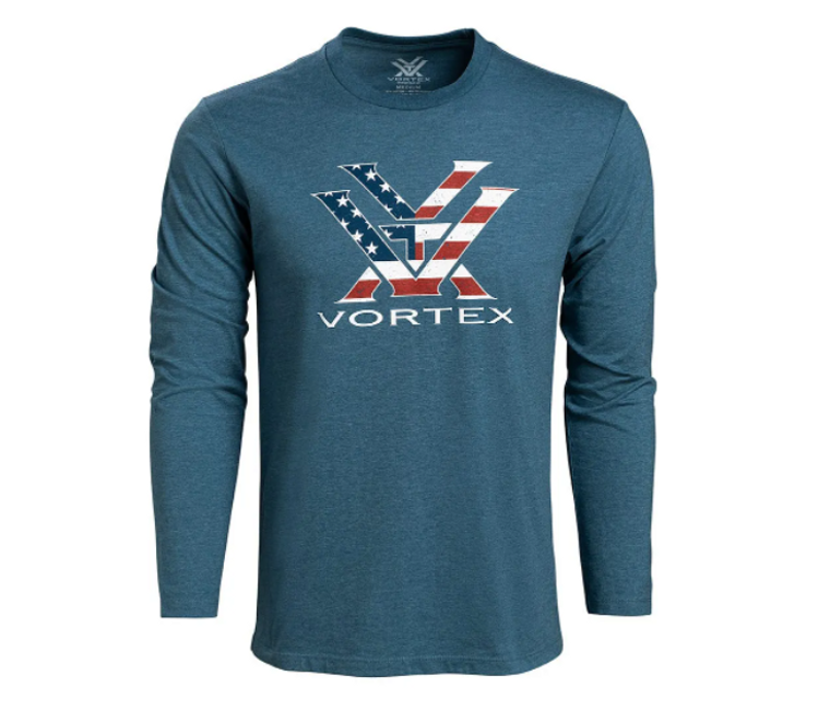 Vortex Blue Stars And Stripes Logo Tee