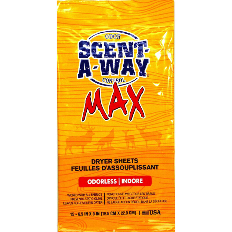 Hunters Specialties Scent-A-Way Max Dryer Sheets, Odorless