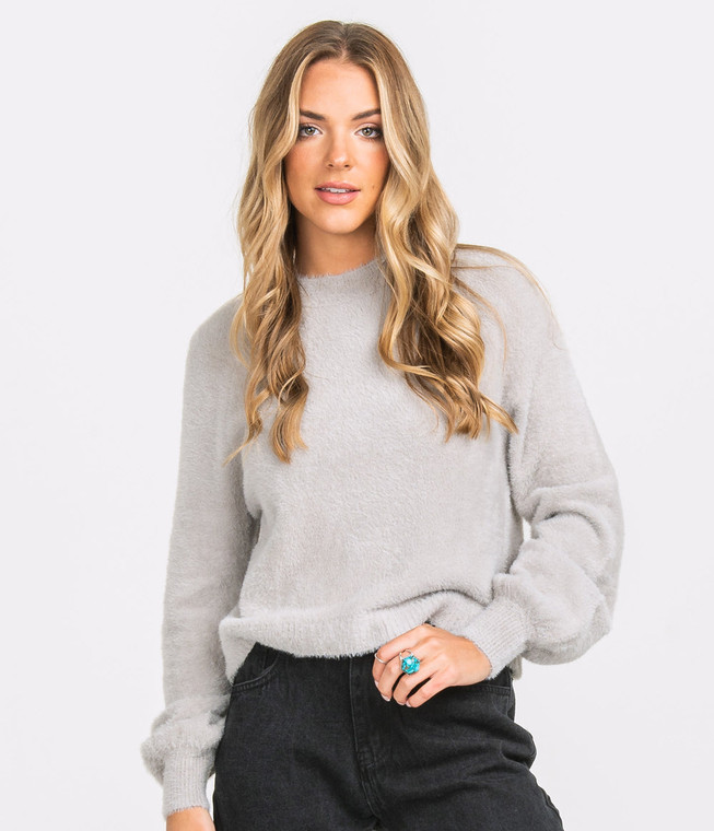 Southern Shirt Co Cropped Feather Knit Sweater