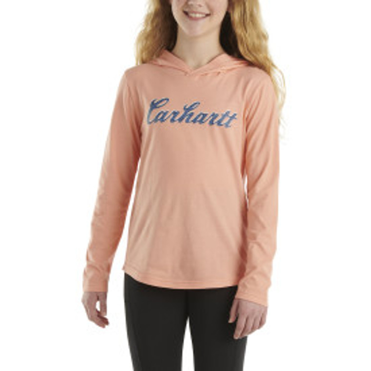 Carhartt Kids Long Sleeve Hooded Cursive Logo T-Shirt