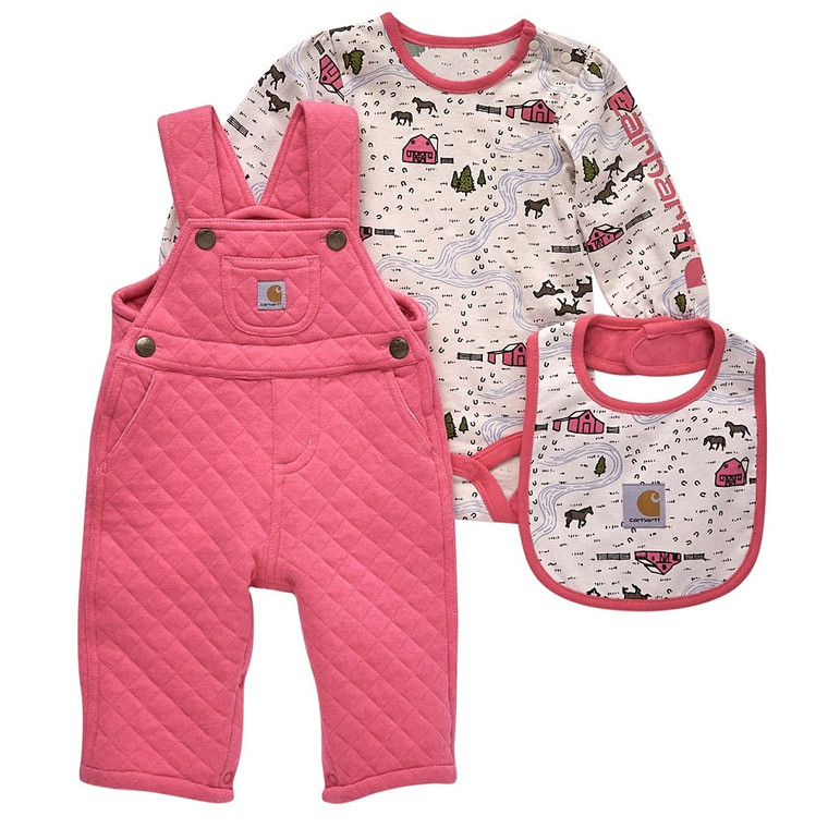 Carhartt Kids Ls Bodysuit Overall & Bib Set