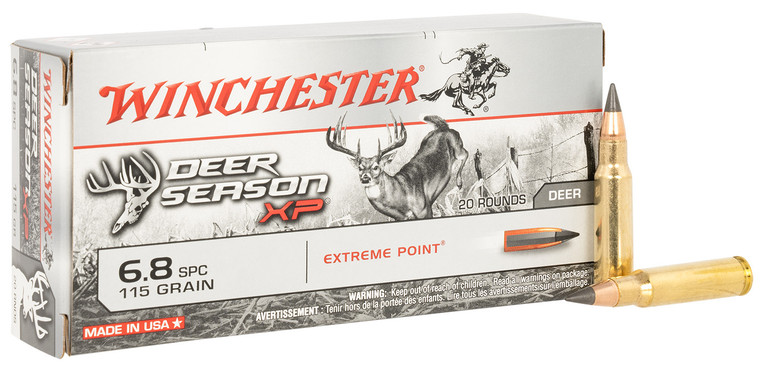 Winchester Ammo Deer Season XP 6.8mm Rem SPC 115 gr Extreme Point 20 Rounds