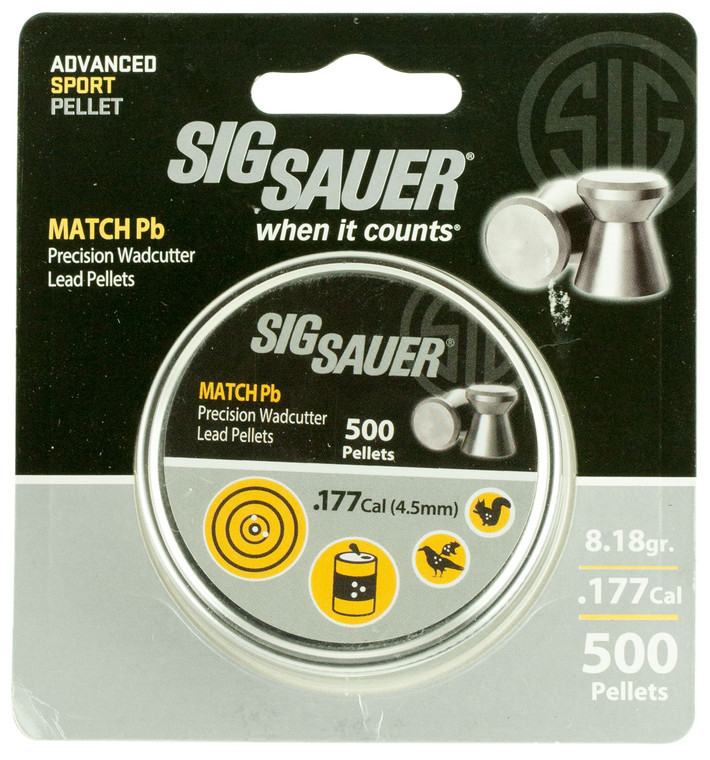 Sig Sauer Match Pb Airgun Pellets .177 Flat Nose 500ct