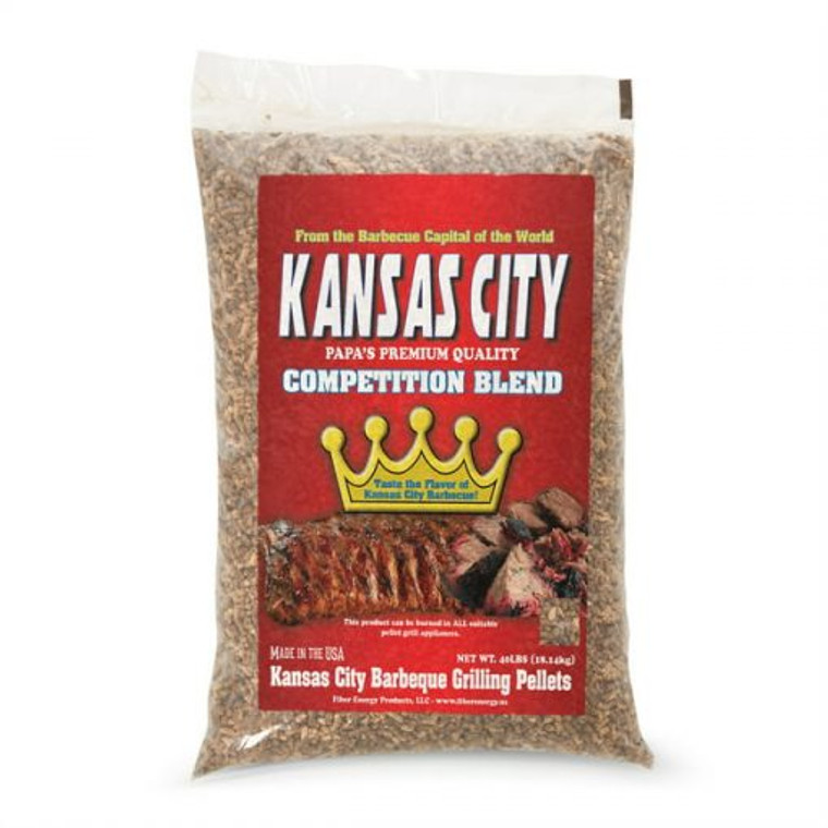 Papa’s Premium Wood Pellets for Grilling & Smoking, Kansas City Blend, 40Lb