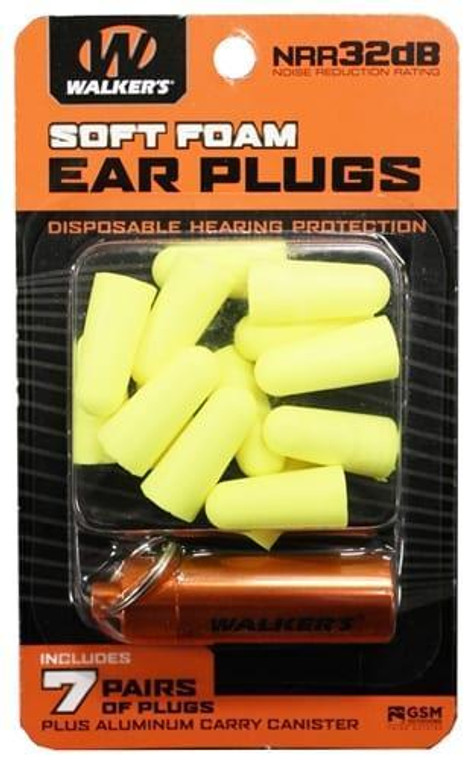 Walker's Game Ear Soft Foam Earplugs With Case