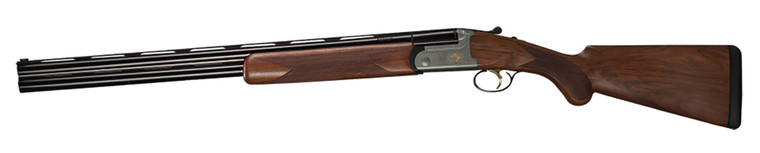 Bettinsoli USA BOSL122822 Omega S Lite 12 Gauge Break Open 3 2rd 28 Blued 28 Vent Rib Barrel Stainless Engraved Stainless Receiver Walnut Wood Fixed Stock Ambidextrous Hand